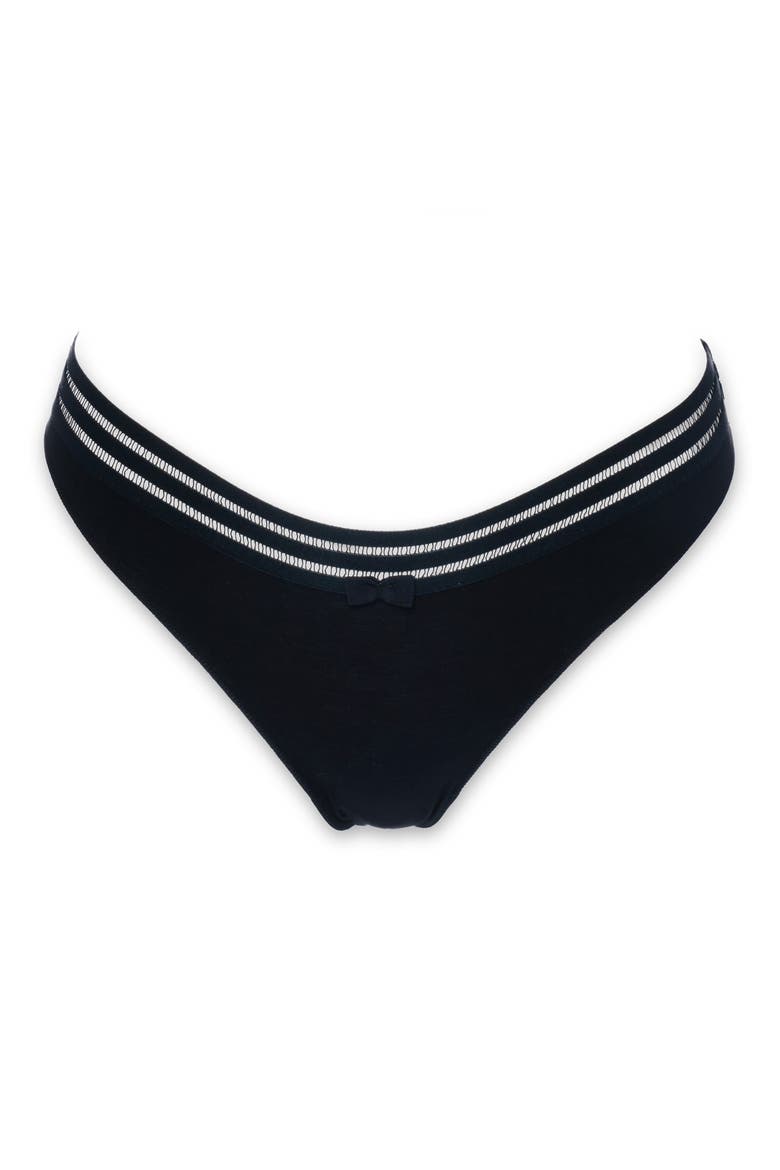 Sweet Cotton Blend Thong, Main, color, BLACK