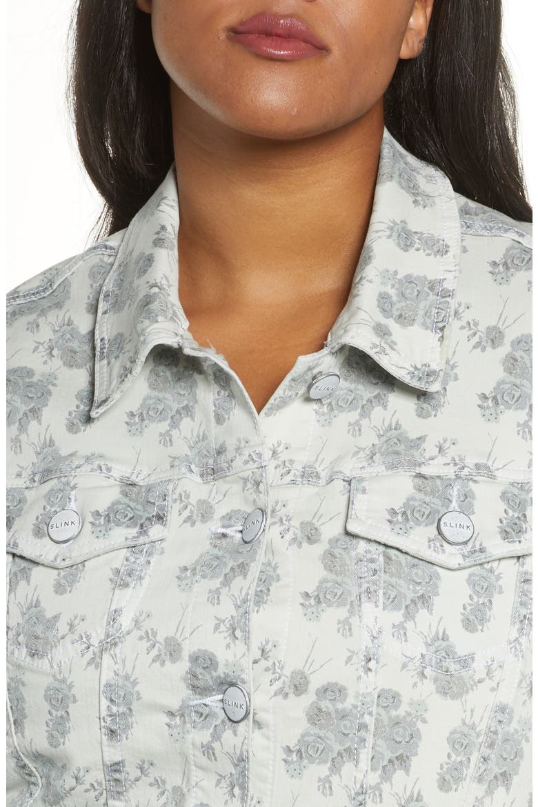 Floral Denim Trucker Jacket, Alternate, color, FLORAL ROSES