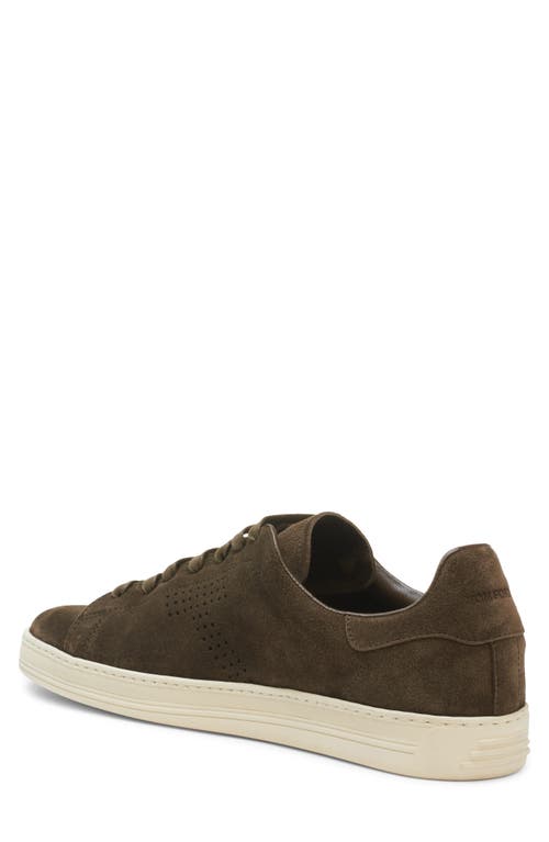 Tom Ford Warwick Leather Sneakers In Green