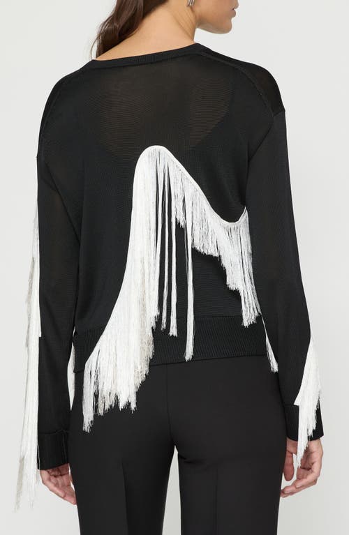 LAFAYETTE 148 LAFAYETTE 148 NEW YORK EMBROIDERED FRINGE CREWNECK SWEATER