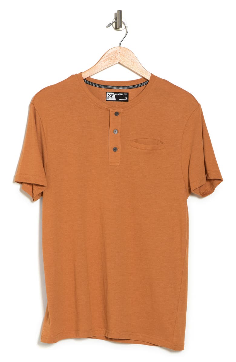 XRAY Pocket Henley Shirt, Alternate, color, Sienna