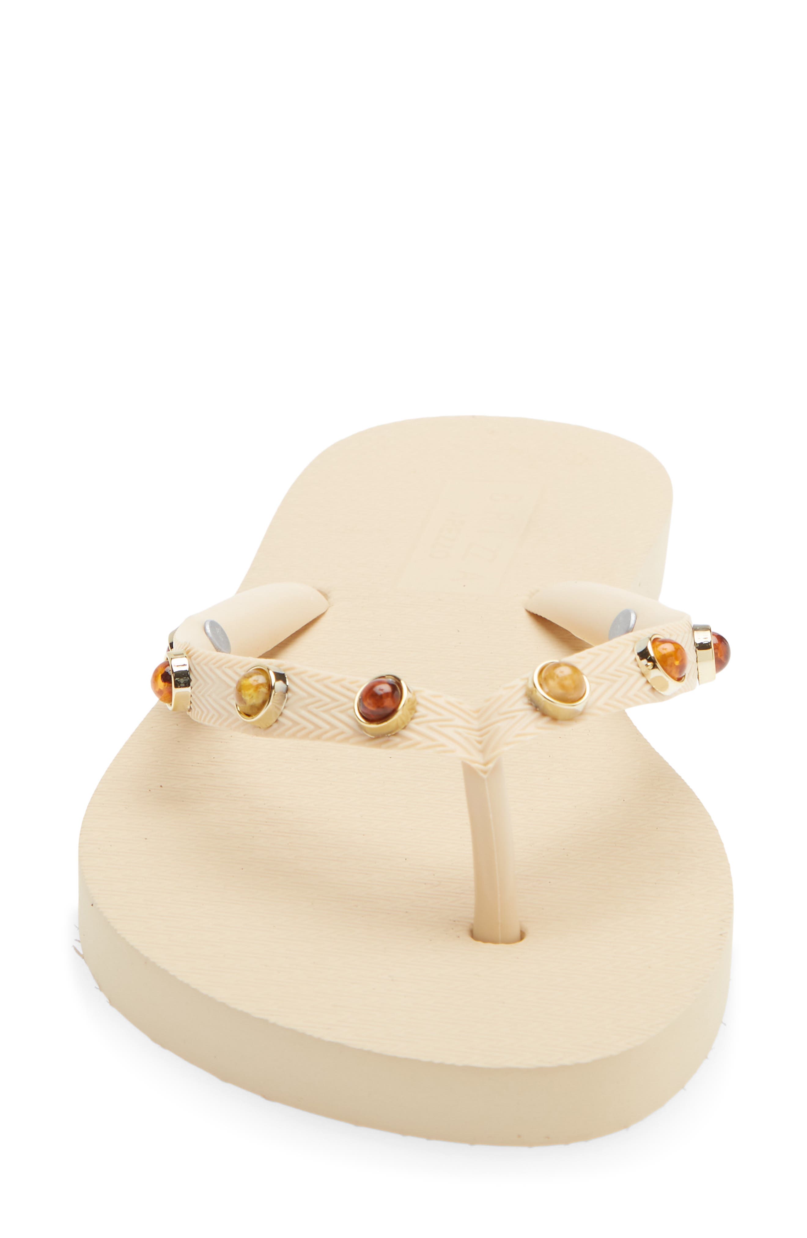 Stone Embellished Flip Flop, Alternate, color, CREAM