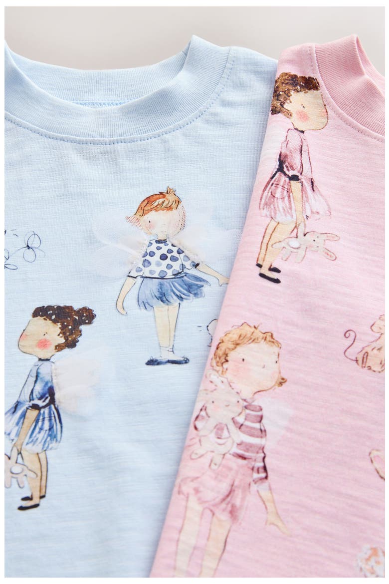 Kids' Ballerina T-Shirt & Shorts Set, Alternate, color, PINK/ BLUE