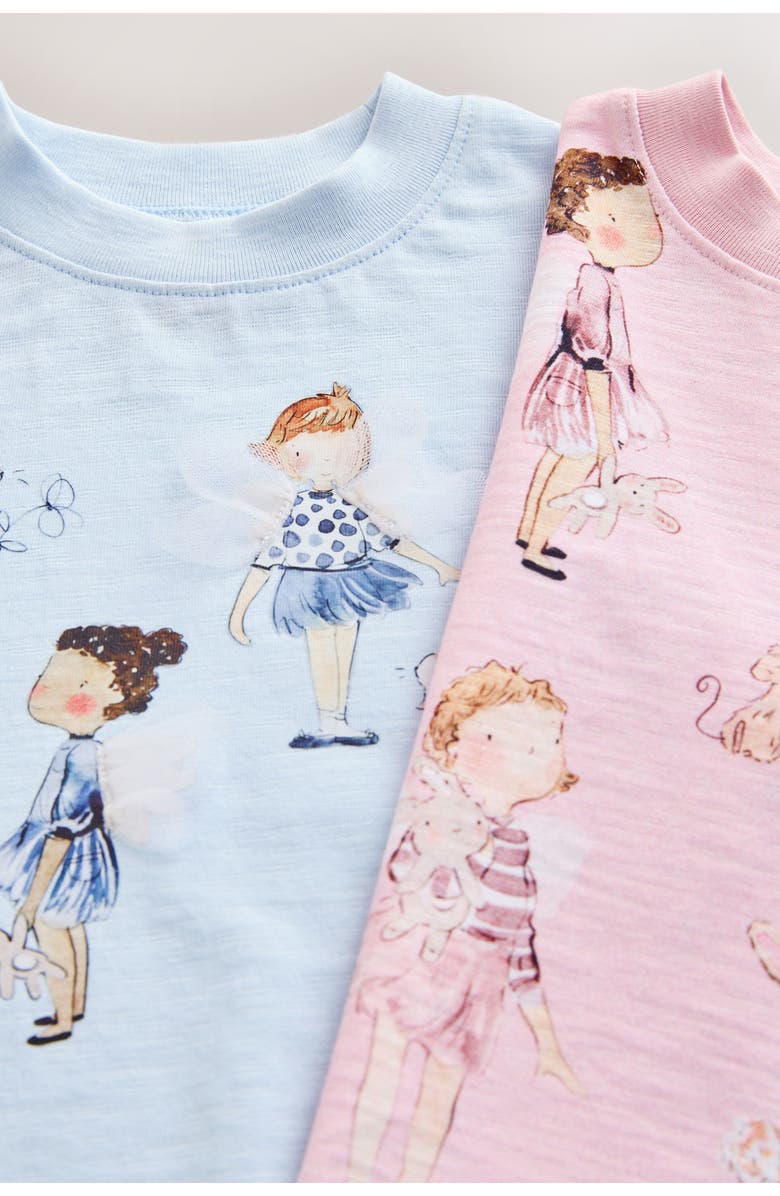 NEXT Kids' Ballerina T-Shirt & Shorts Set, Alternate, color, Pink/ Blue