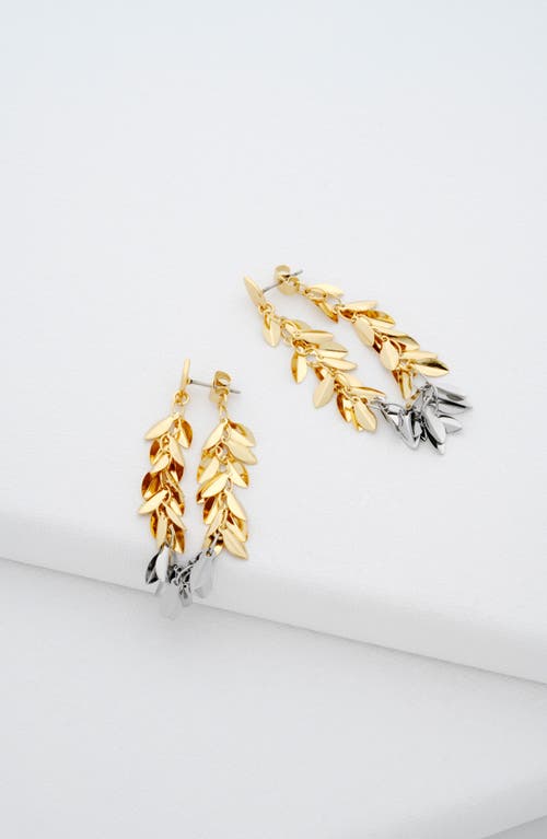 Ted Baker Pemia Petal Fringe Front/back Earrings In Gold Silver Tone