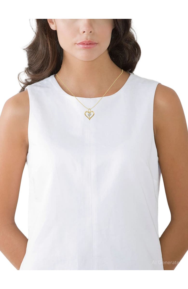 Bliss Diamond 3/4Ct Lab Grown Diamond Solitaire Heart Necklace in Gold Pendant, Alternate, color, 