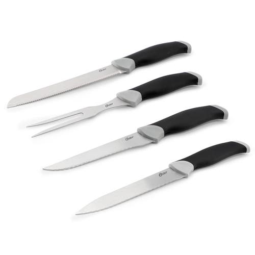 Oster Lindbergh 22 Piece Stainless Steel Cutlery Set With Storage Block In Black