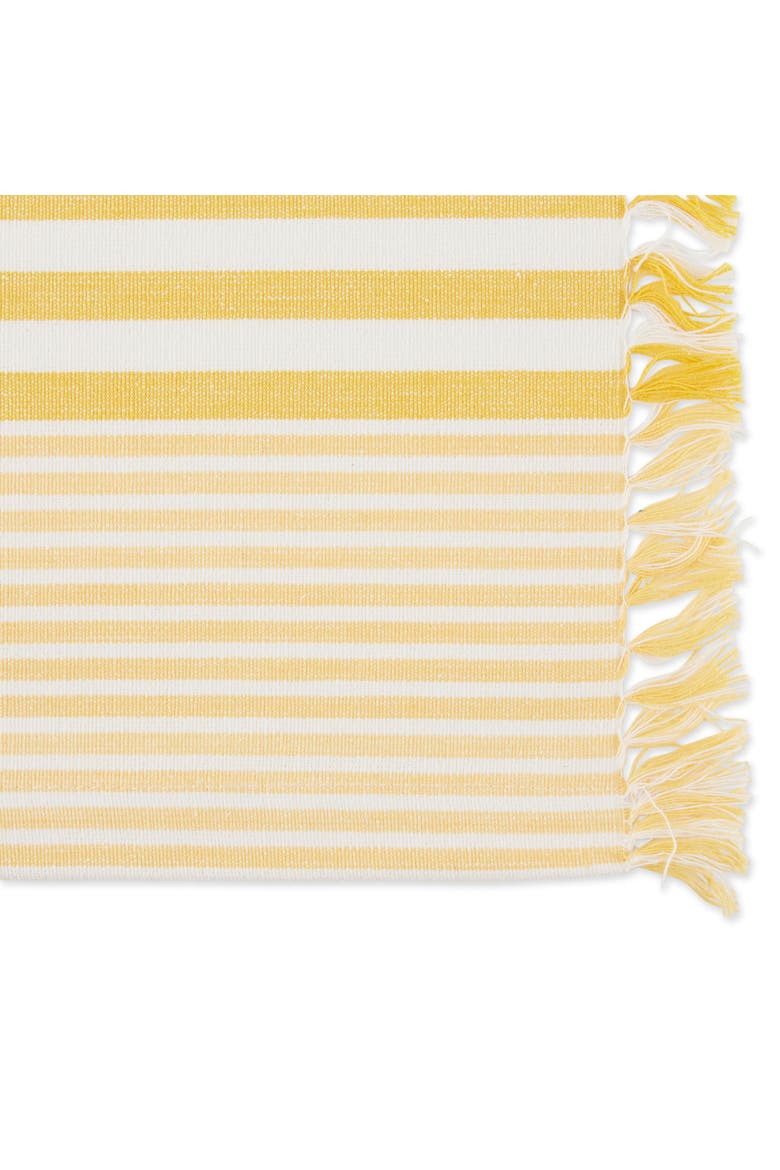 Deep Yellow Stripes With Fringe Placemat Set/6, Alternate, color, Deep Yellow