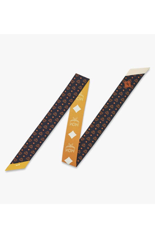 Mcm Reversible Monogram Print Petite Scarf In Brown