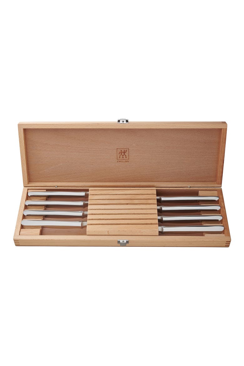 8-Piece Stainless Steel Serrated Steak Knife Set, Alternate, color, no color