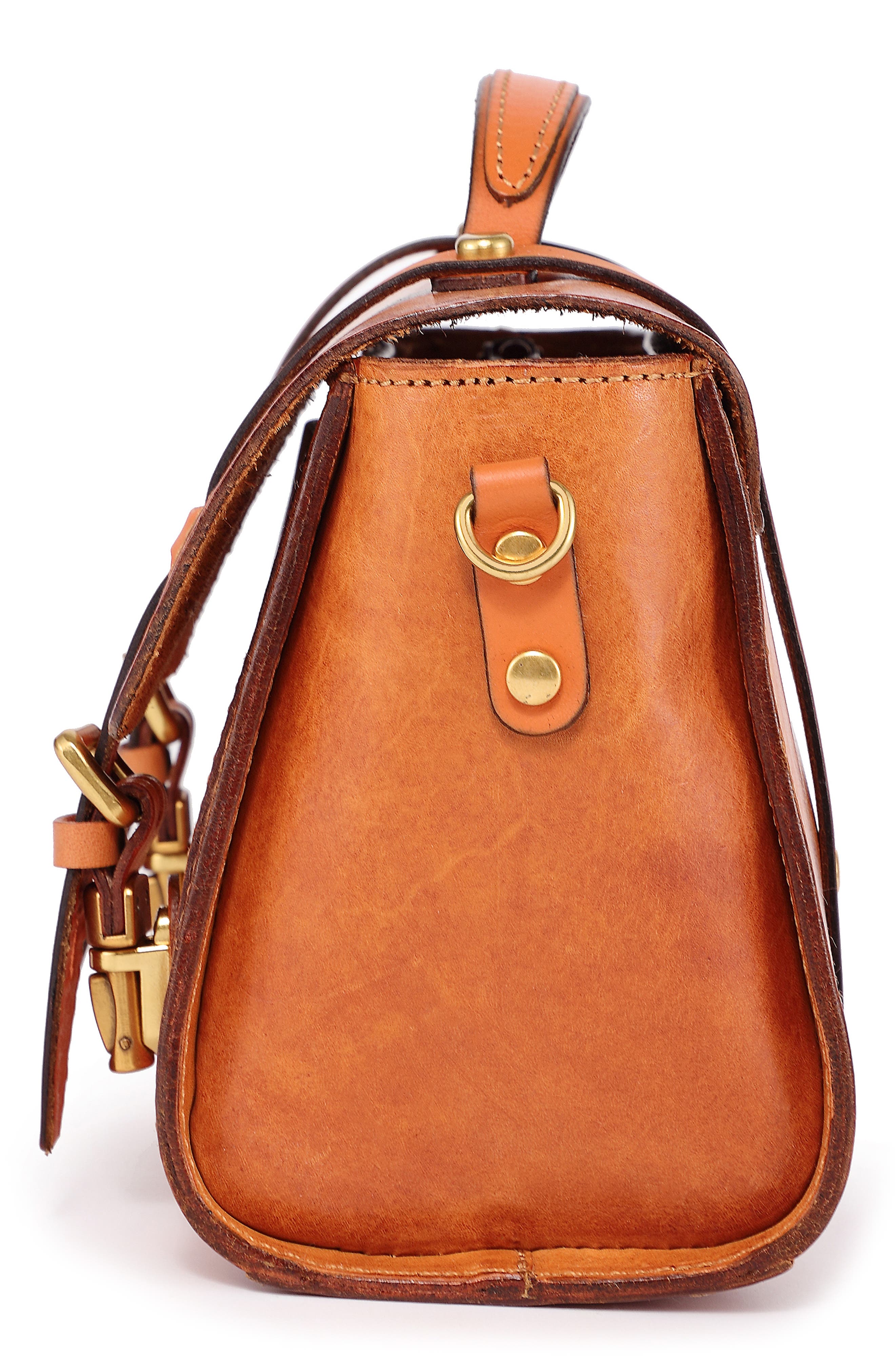 Ficus Leather Mini Satchel, Alternate, color, CARAMEL