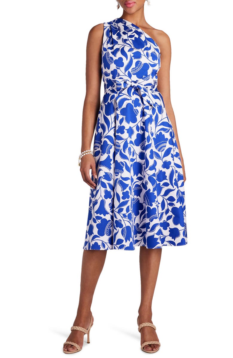 Kate Spade New York sabrina floral one-shoulder dress, Main, color, 