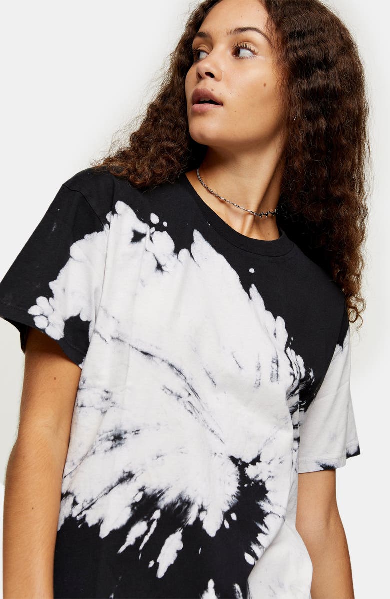 Topshop Monochrome Tie Dye T-Shirt, Alternate, color,