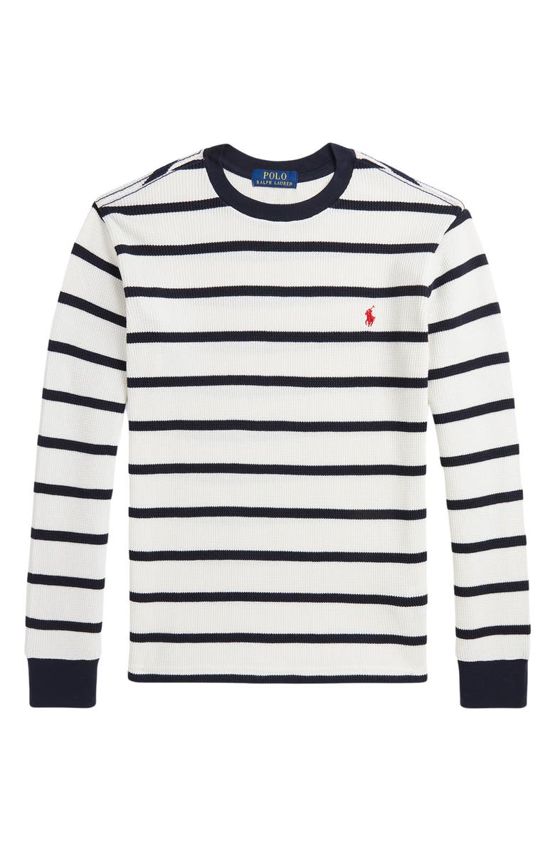 Polo Ralph Lauren Kids' Stripe Cotton Waffle Knit Top, Main, color, 