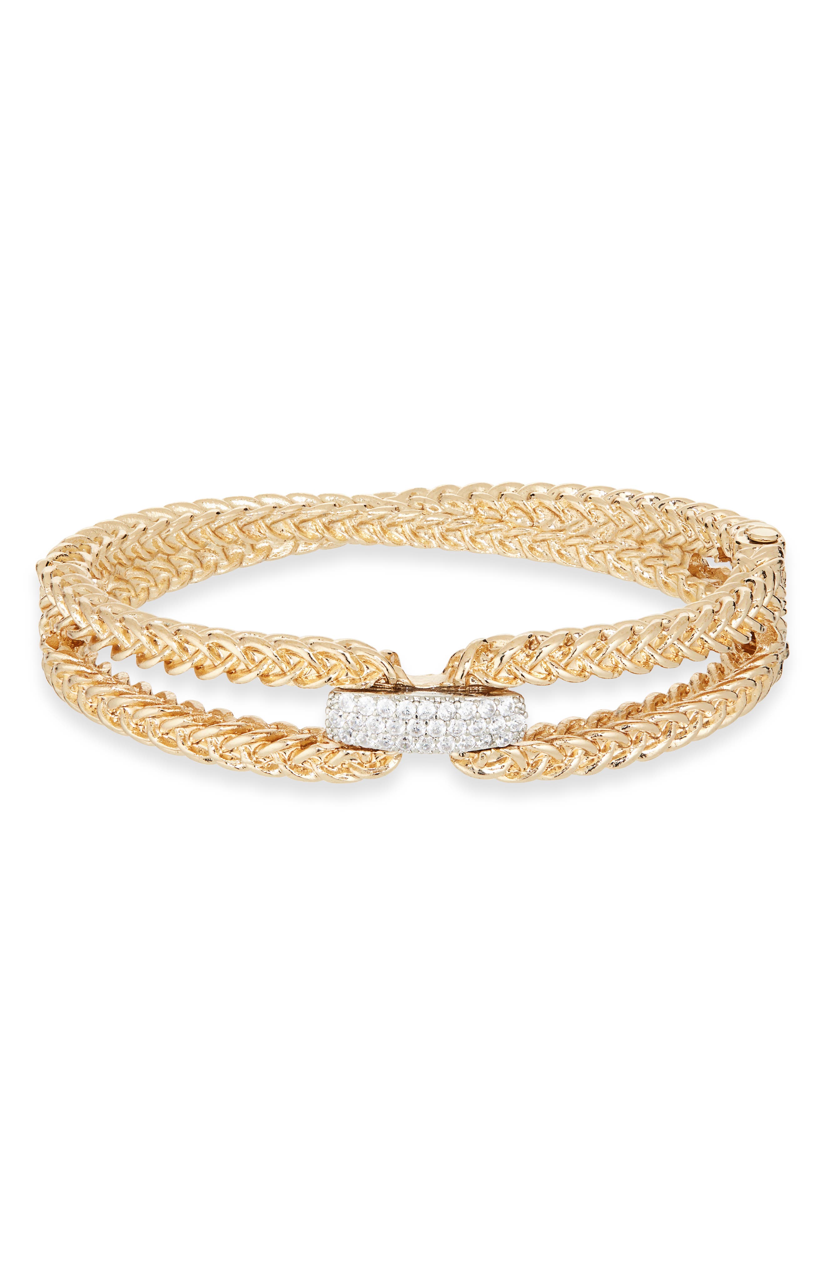 Tasha Pavé Crystal Double Curb Link Bangle Bracelet