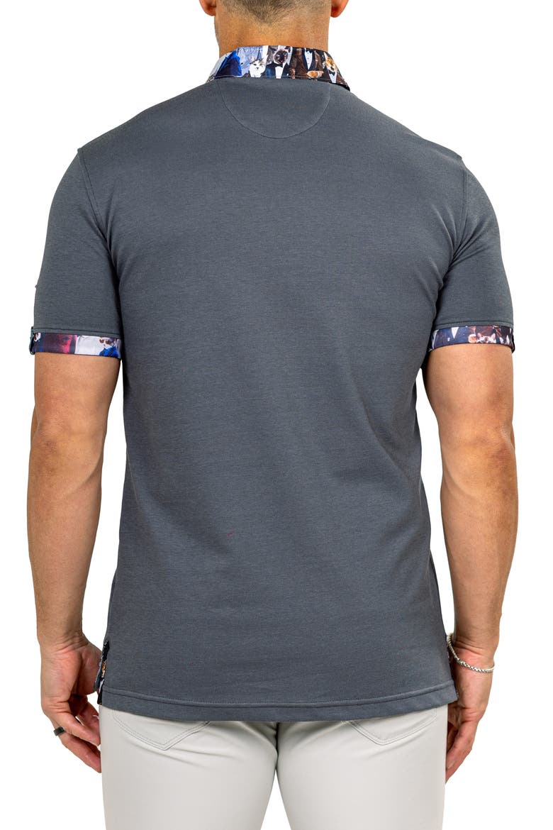 Newton Marthyr0028 Grey Button-Down Piqué Polo, Alternate, color, GREY