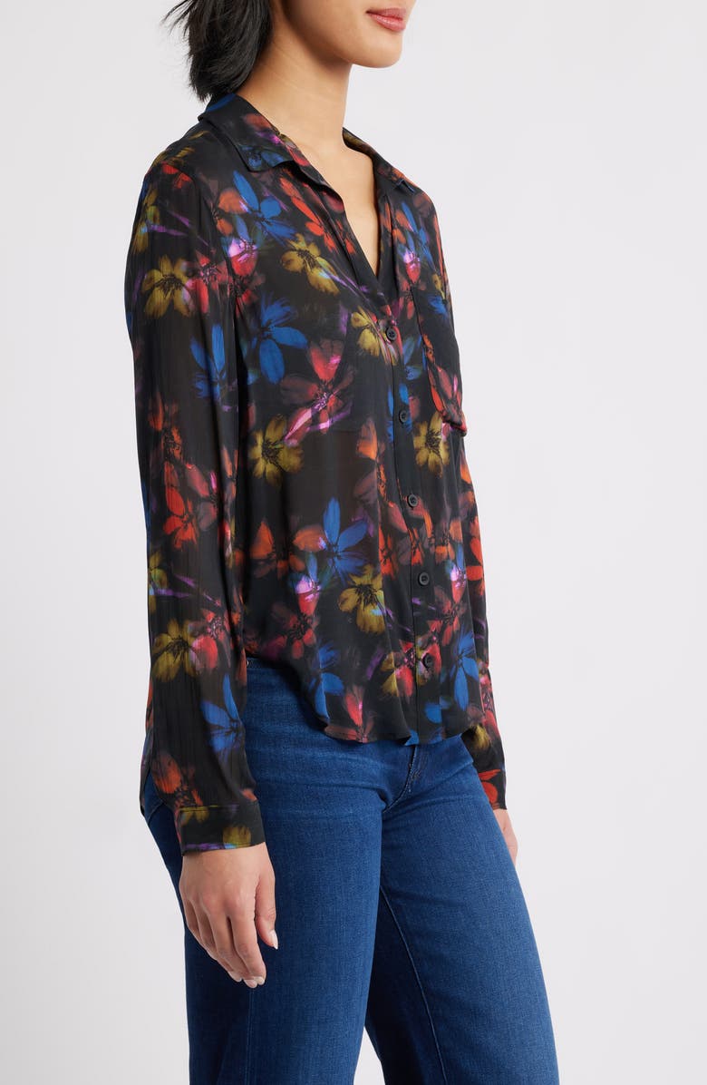 Cloth 
Stone Floral Button-Up Shirt, Alternate, color, Evening Garden Print