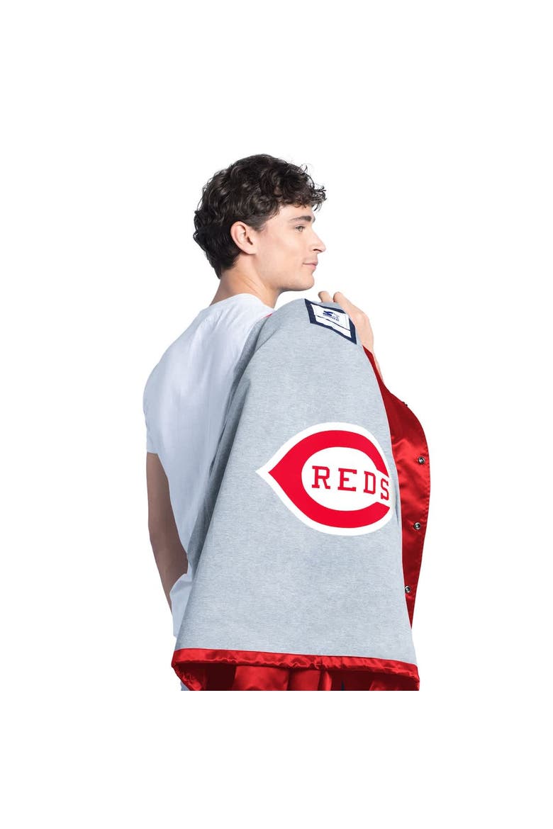 Men's Starter  Red Cincinnati Reds Cooperstown Collection Point Man Full-Snap Coaches Jacket, Alternate, color, Red
