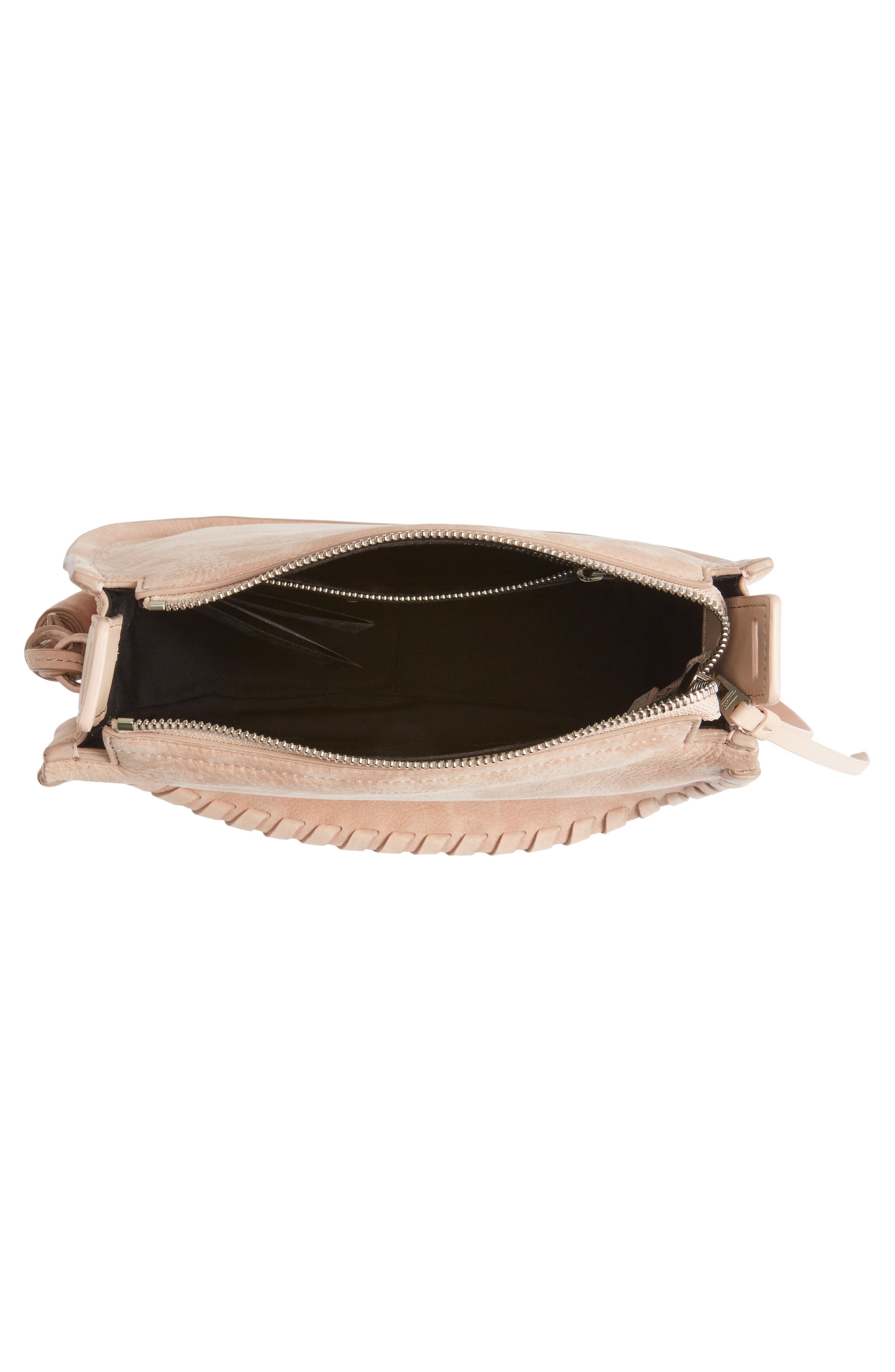 Mori Suede Crossbody Bag, Alternate, color, DNUNUDE PINK
