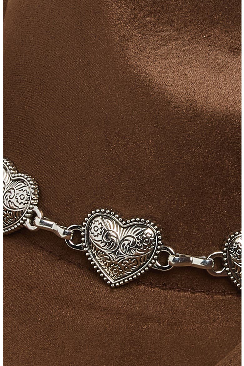 Heart Trim Cowboy Hat, Alternate, color, BROWN- SILVER
