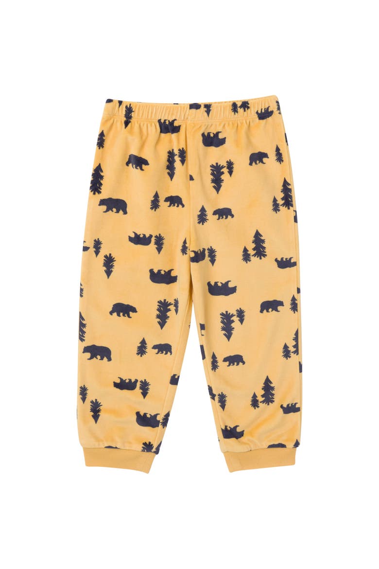 Fleece Pajama Top & Pant Set, Alternate, color, Yellow Forest