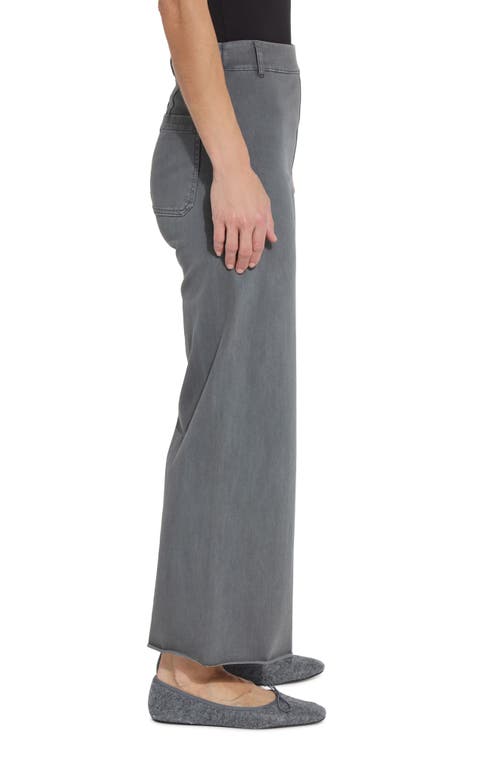 Lyssé Erin Hi Waist Wide Leg Denim In Antique Wash Charcoal In Antique Wash Charcoa