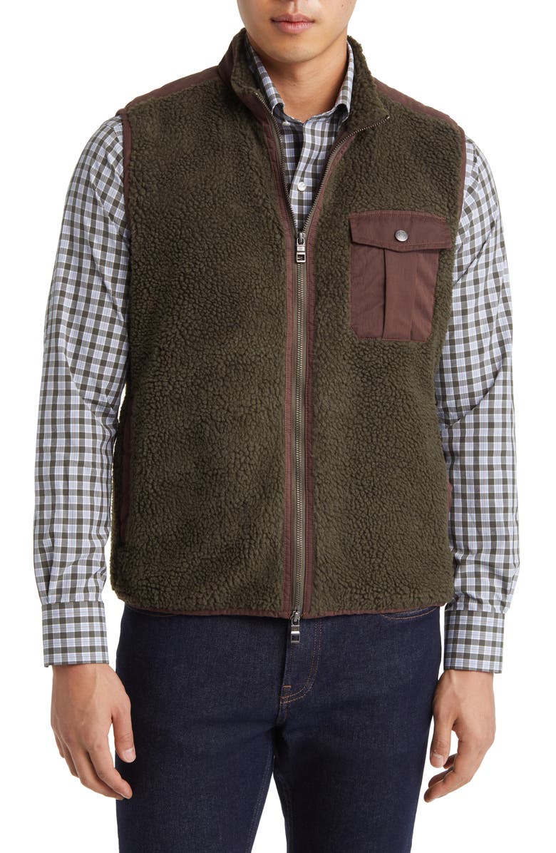 Peter Millar Autumn Mixed Media High Pile Fleece Vest, Alternate, color, 