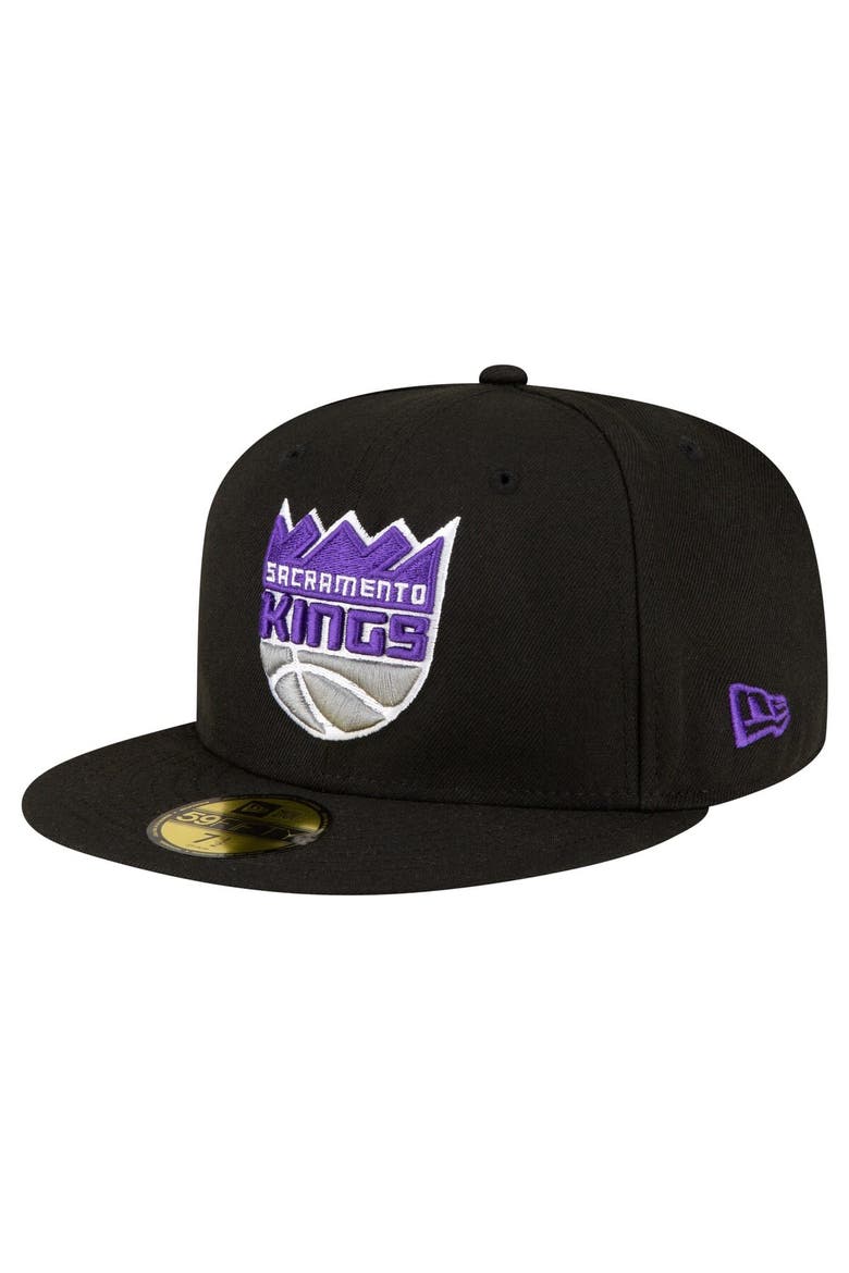 Men's New Era Black Sacramento Kings 59FIFTY Fitted Hat, Main, color, Black
