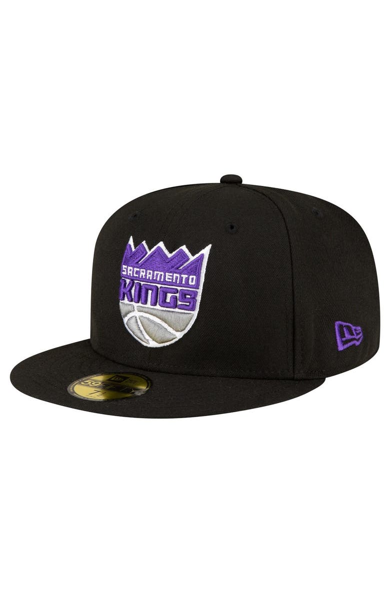 New Era Men's New Era Black Sacramento Kings 59FIFTY Fitted Hat, Main, color, Black
