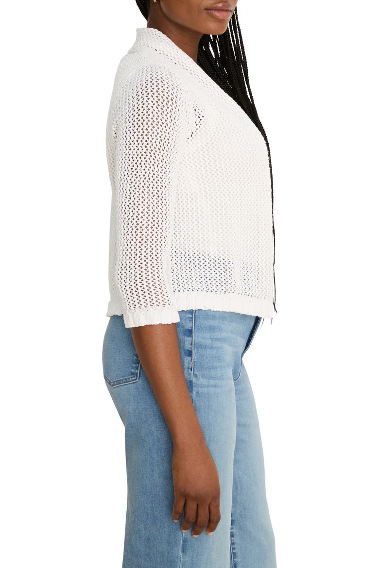 Openwork Knit Mesh Ruffle Trim Cardigan (Women) | Nordstrom