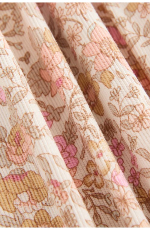 Next Kids' Long Sleeve Stretch Cotton Rib Dress In Pink