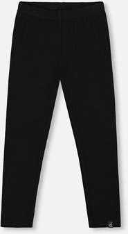 Deux par Deux Girl's Ribbed Leggings Black
