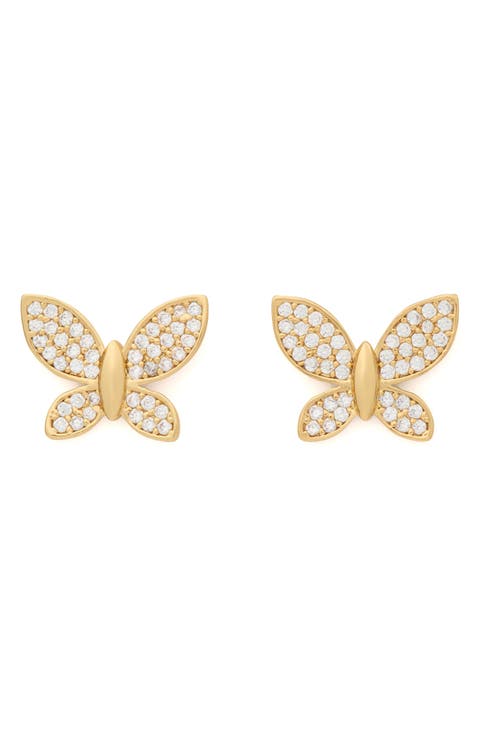 manifest pavé butterfly stud earrings