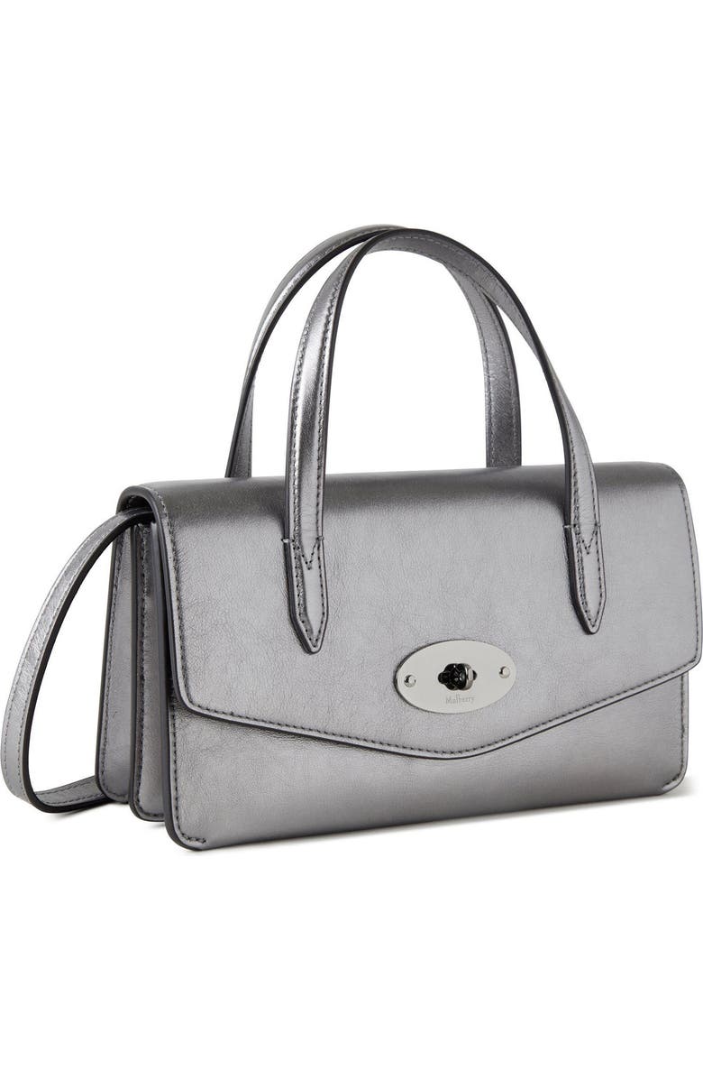 Mulberry Small Darley Metallic Leather Top Handle Bag, Alternate, color,