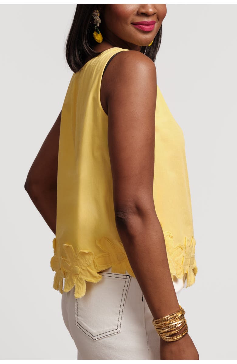 Frances Valentine Zennia Flower Hem Tank, Alternate, color, Yellow