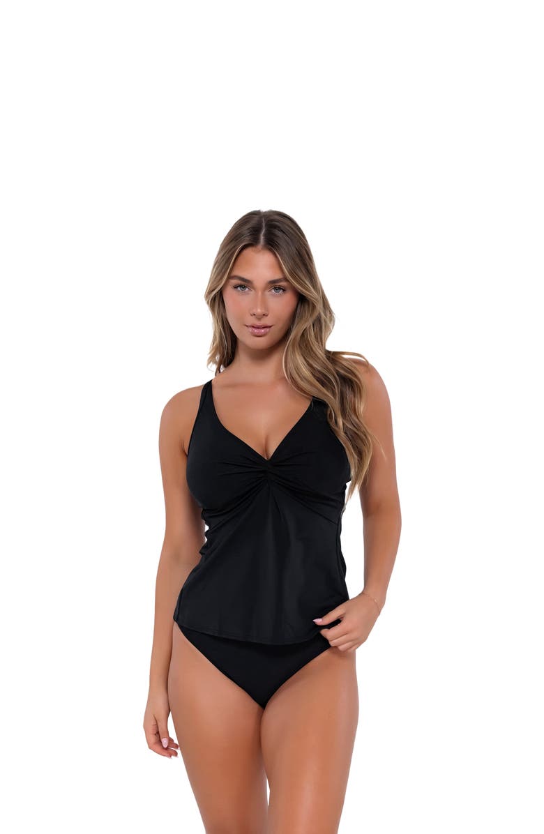Sunsets Forever Tankini Swimsuit Top - F Cup, Main, color, Black