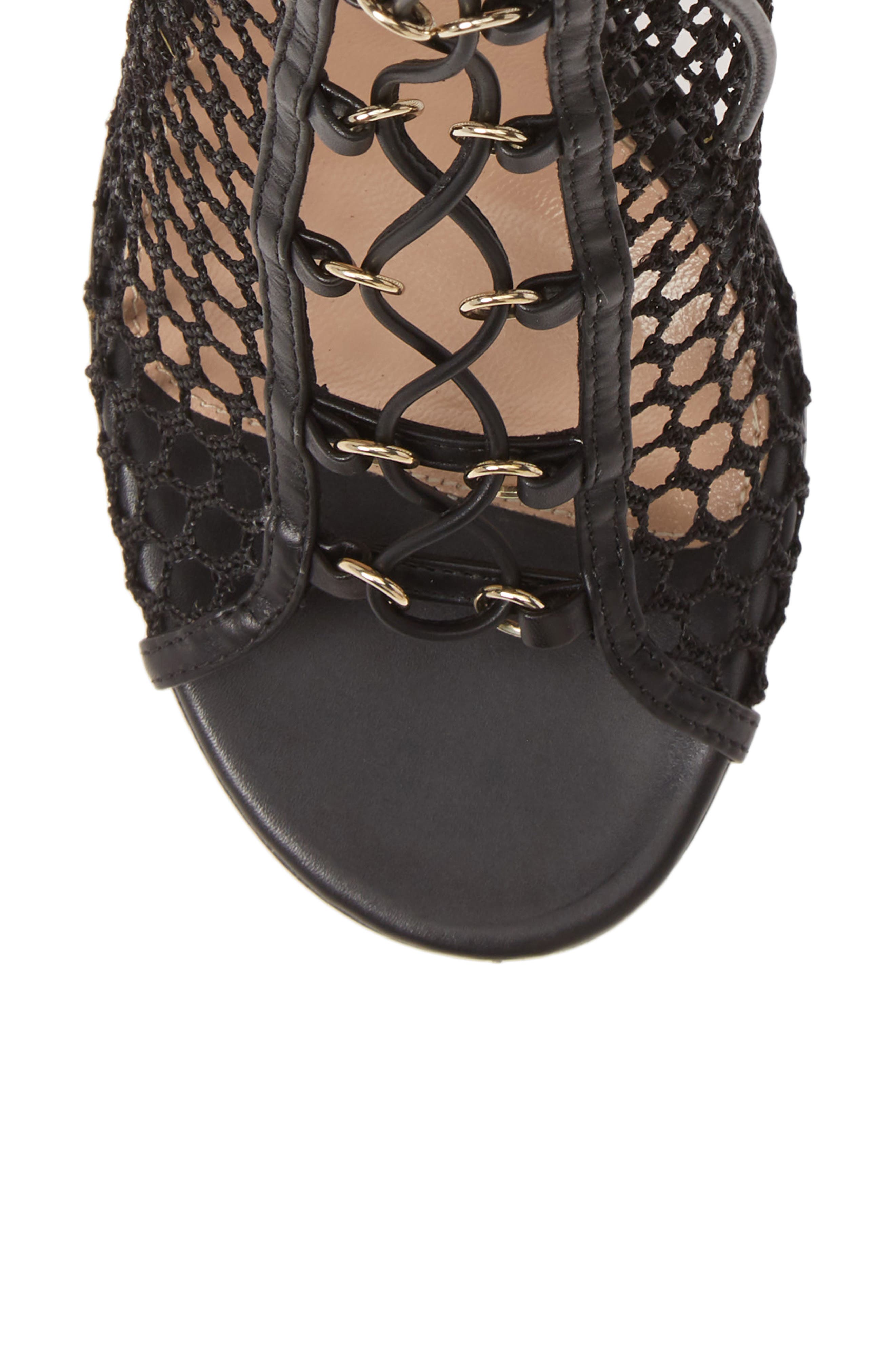 Gianvito Rossi Mesh Lace-Up Bootie, Alternate, color, 