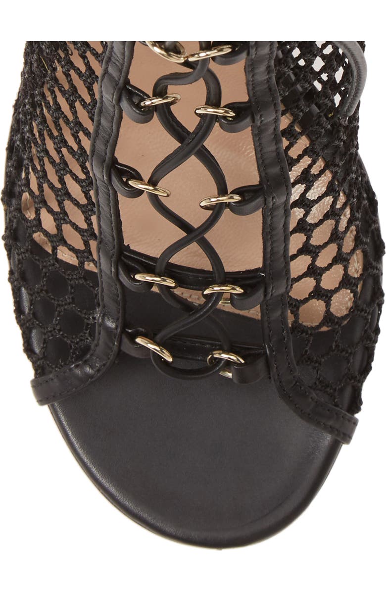 Gianvito Rossi Mesh Lace-Up Bootie, Alternate, color,