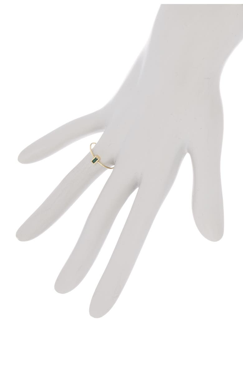 Argento Vivo Sterling Silver Green Crystal Ring, Alternate, color, Gold