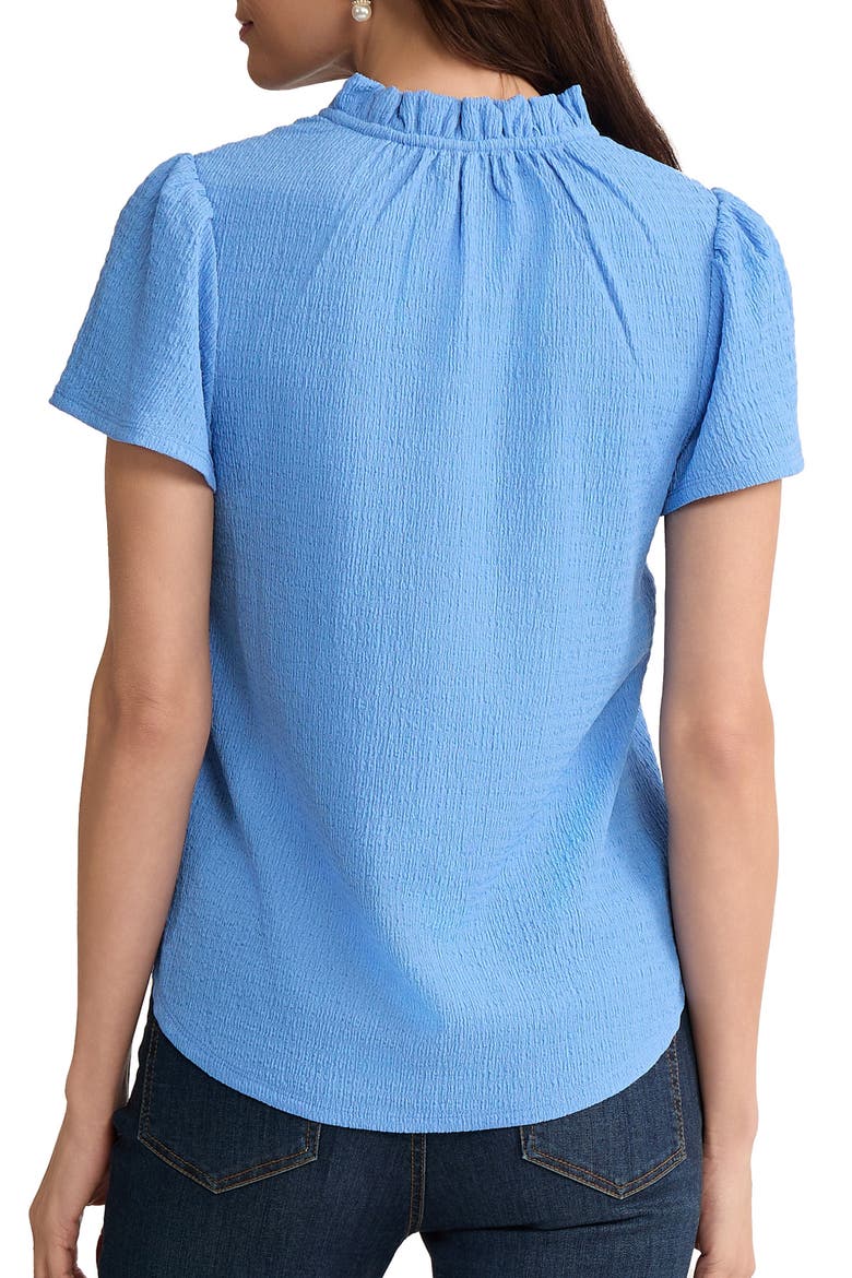 Crinkle Flutter Sleeve Top, Alternate, color, BLUE HORIZON