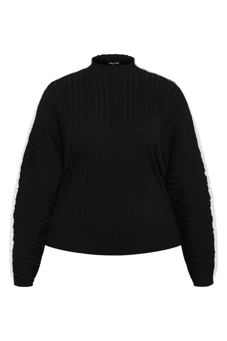 Miranda Funnel Neck Sweater, Alternate, color, BLACK