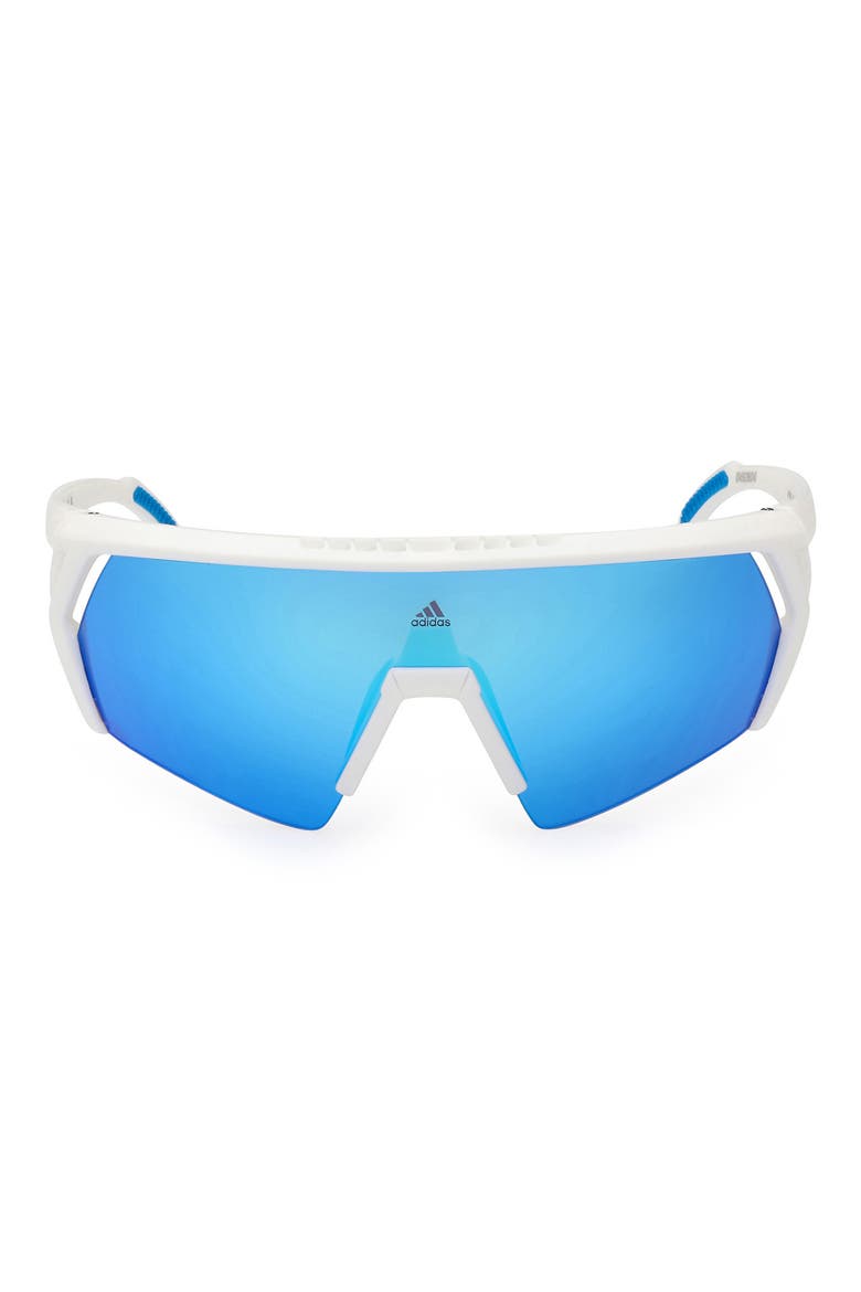 00mm Shield Sunglasses, Main, color, WHITE/ OTHER / BLUE MIRROR