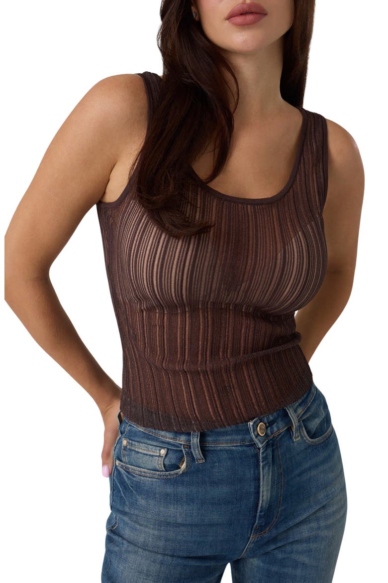 Audrey Sheer Lurex Tank Top, Main, color, F14K-DARK