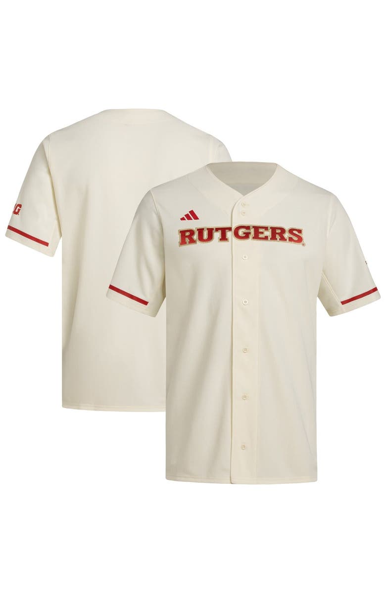 adidas Men's adidas  Cream Rutgers Scarlet Knights Replica Baseball Jersey, Main, color, Cream