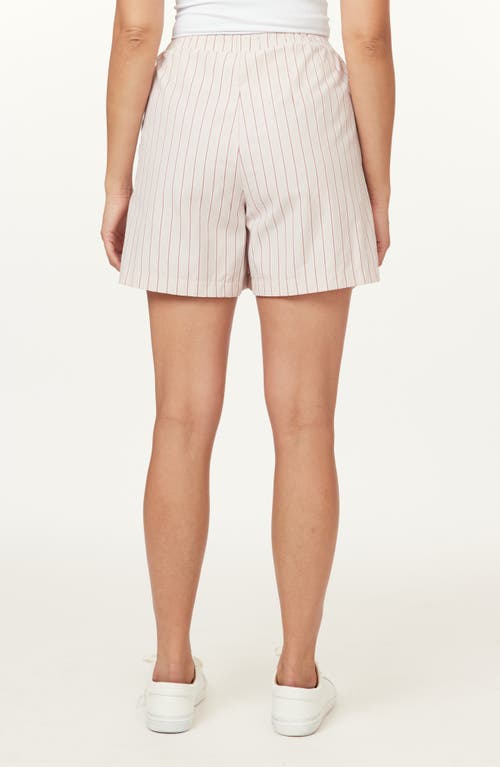 Scotch & Soda Easy Stripe Drawstring Shorts In Neutral
