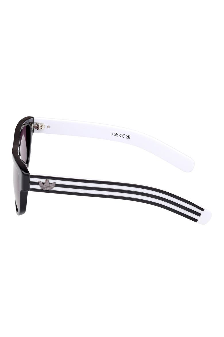 55MM Cat Eye Sunglasses, Alternate, color, SHINY BLACK / SMOKE