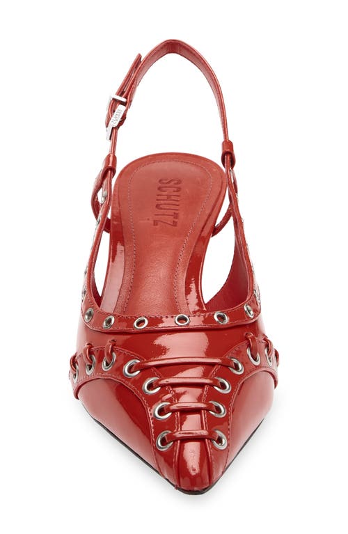 Schutz Ruth Kitten Heel Slingback Pump In Red