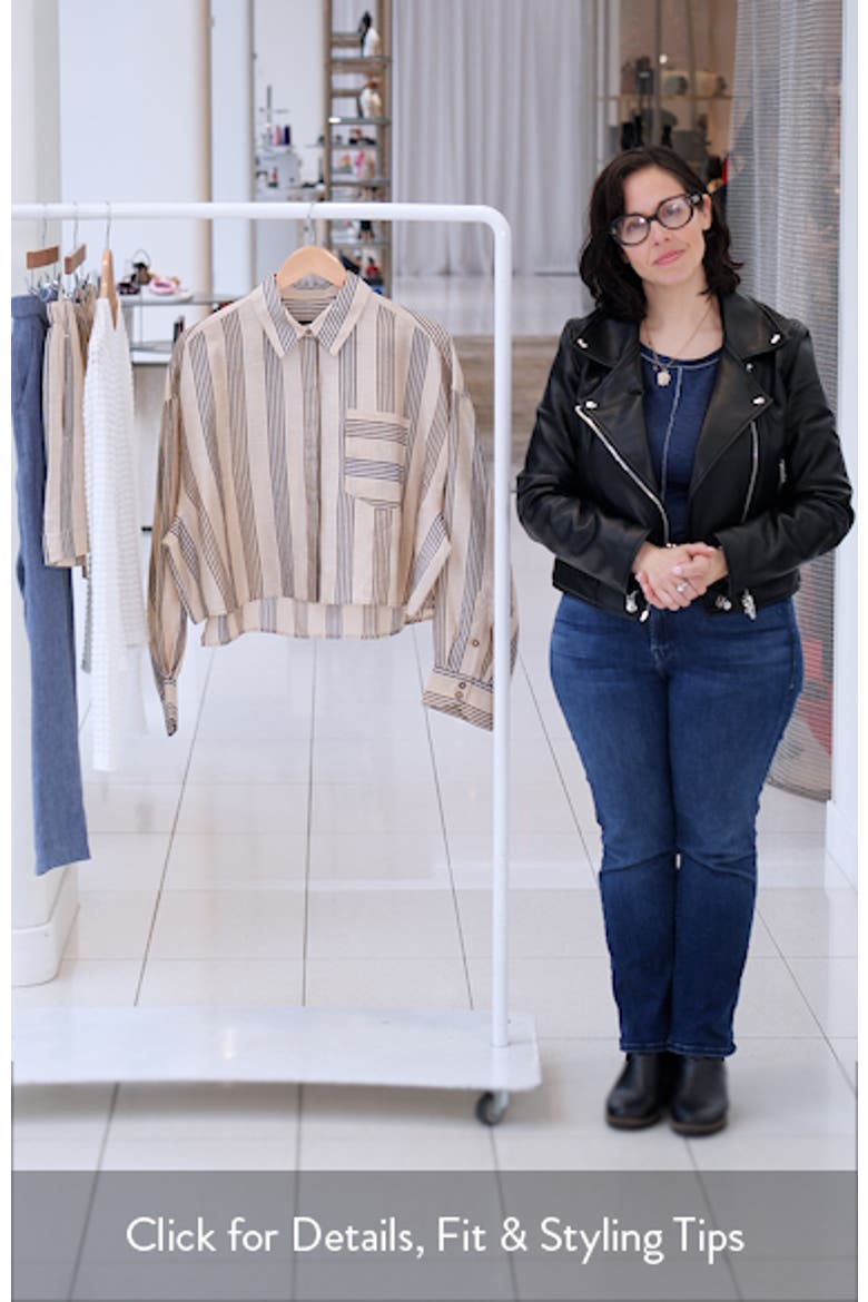 Beatrice Stripe Linen & Silk Crop Button-Up Shirt video