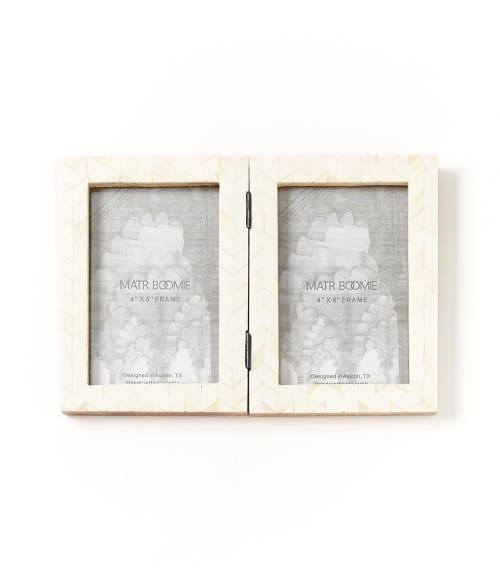 Matr Boomie Mukhendu 4x6 Double Picture Frame In White - 4x6 (2)