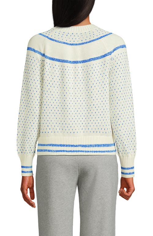 Lands' End Drifter Raglan Sleeve Easy Fit Sweater In Bright Cerulean Apres